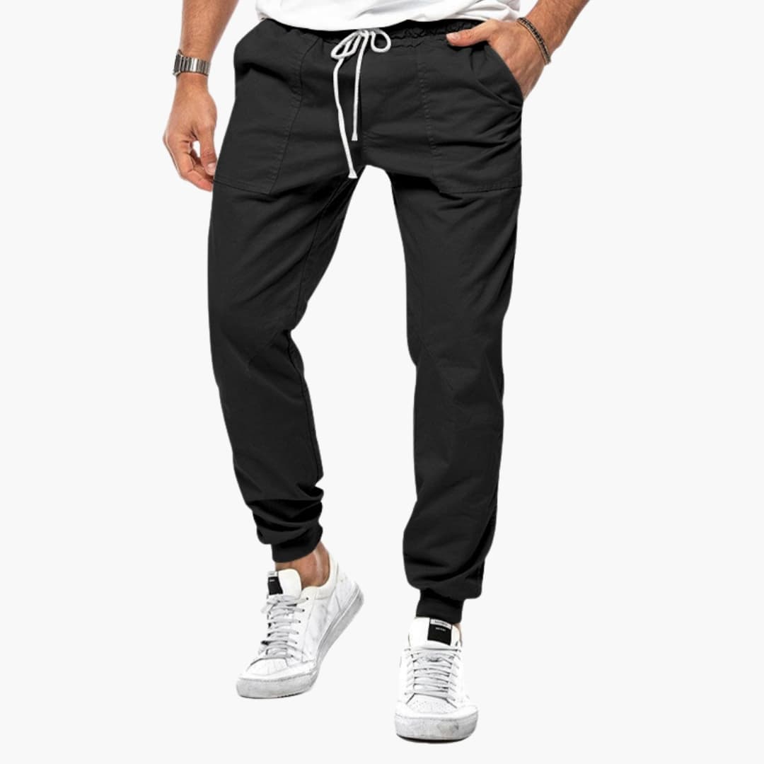 Pantalon jogger homme décontracté en micro-stretch avec taille réglable