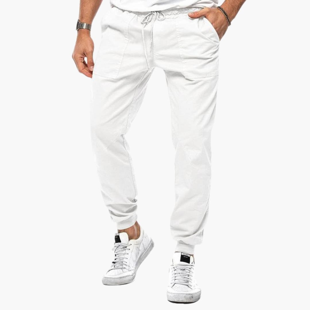 Pantalon jogger homme décontracté en micro-stretch avec taille réglable