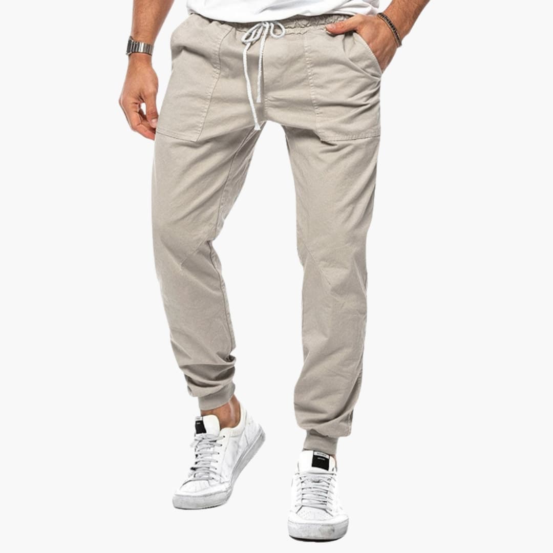 Pantalon jogger homme décontracté en micro-stretch avec taille réglable