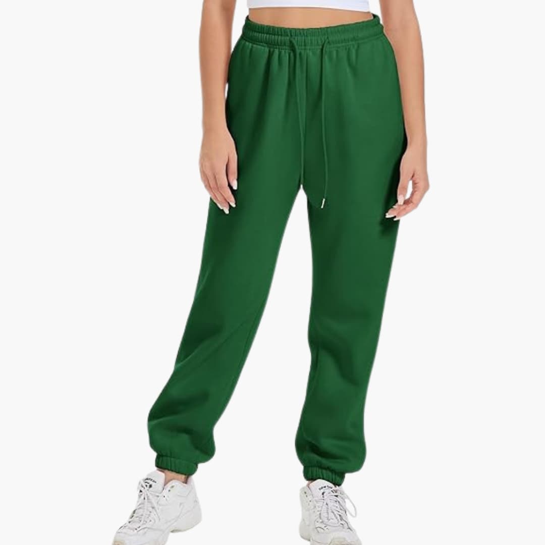 Pantalon jogging femme à jambes larges et taille élastique