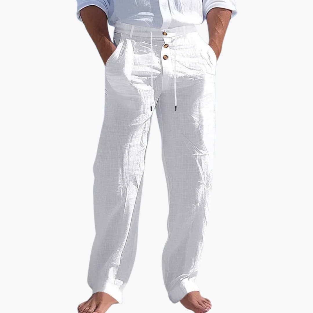 Pantalon pour homme avec fermeture à bouton et taille ajustable