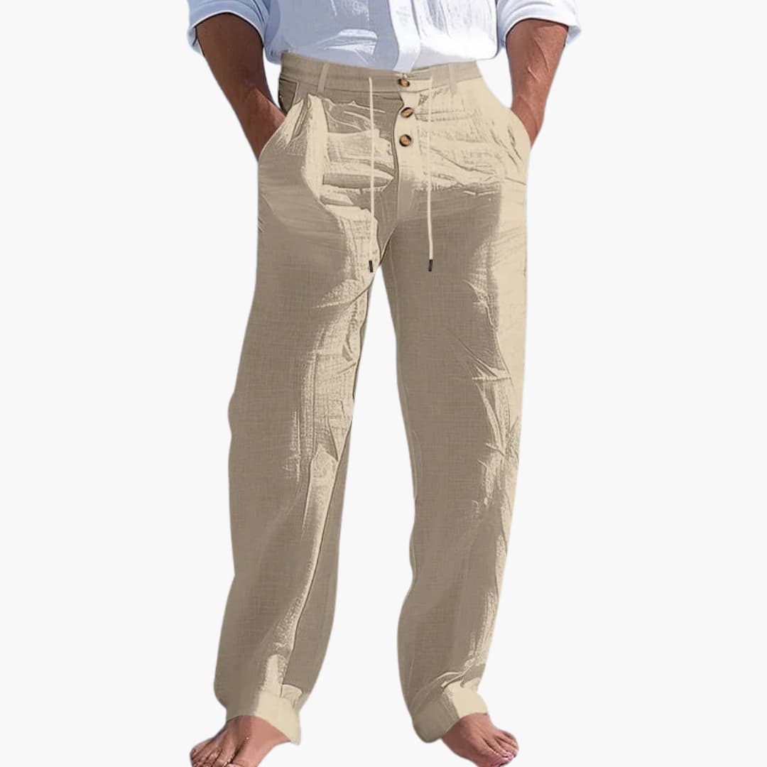 Pantalon pour homme avec fermeture à bouton et taille ajustable