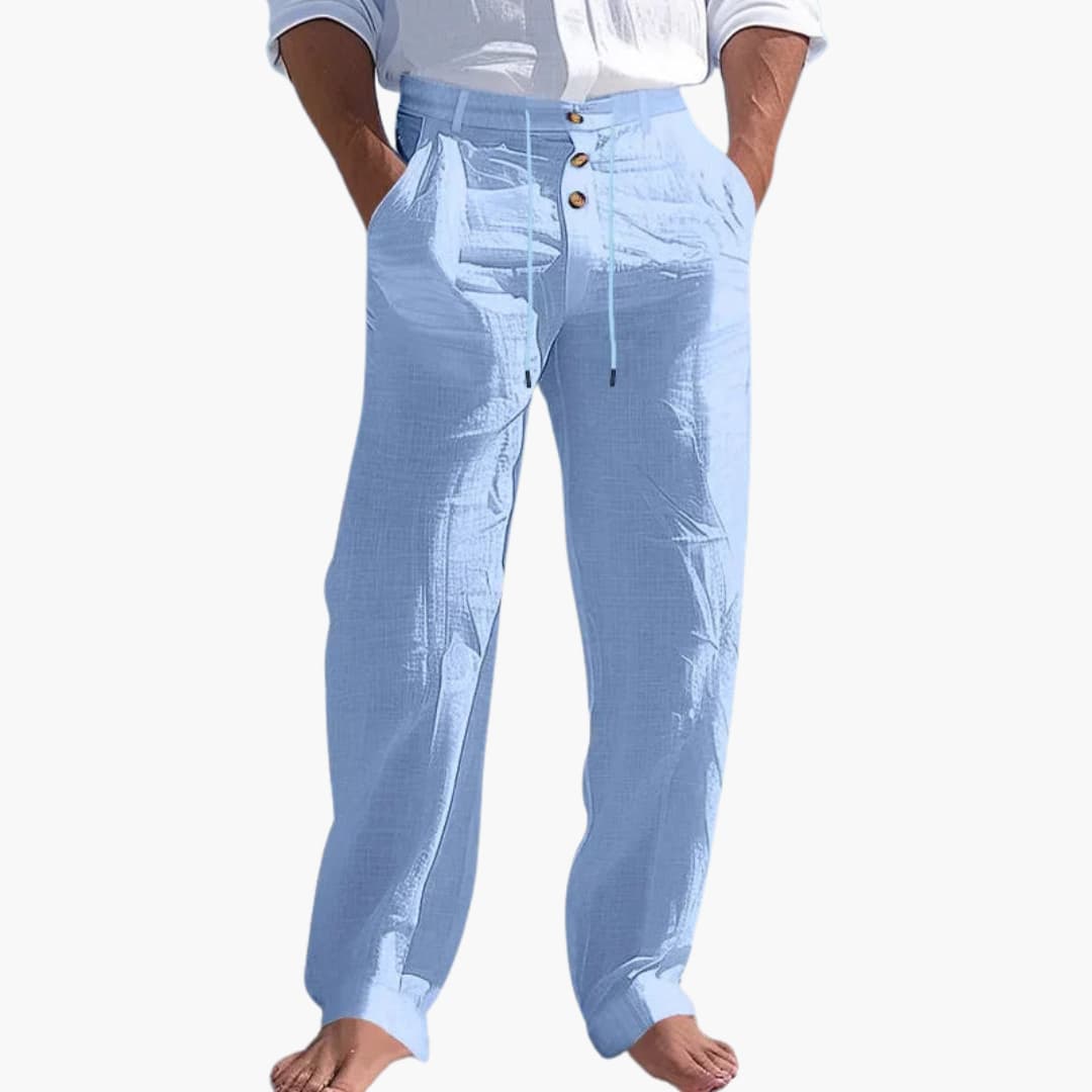 Pantalon pour homme avec fermeture à bouton et taille ajustable