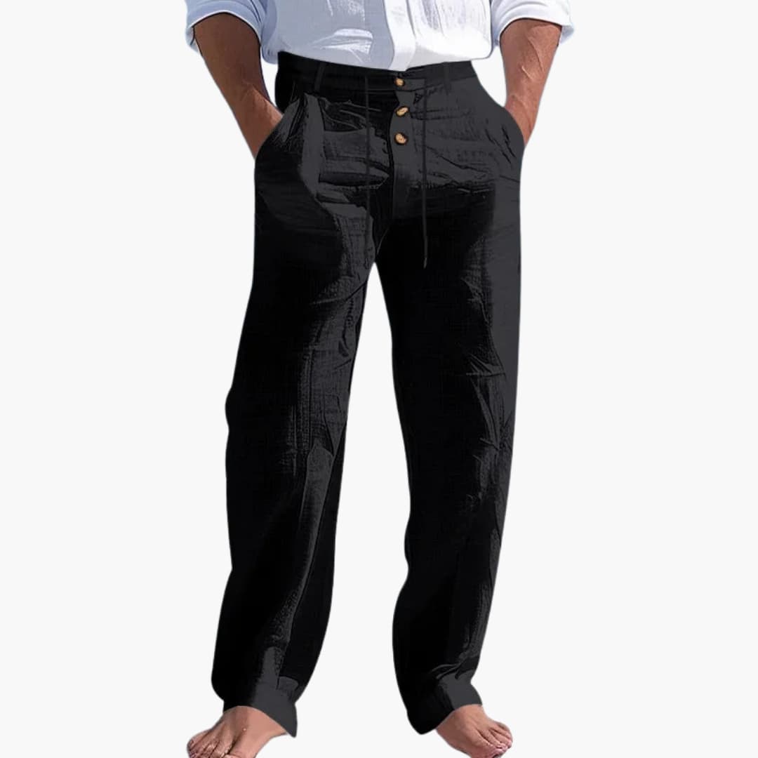 Pantalon pour homme avec fermeture à bouton et taille ajustable