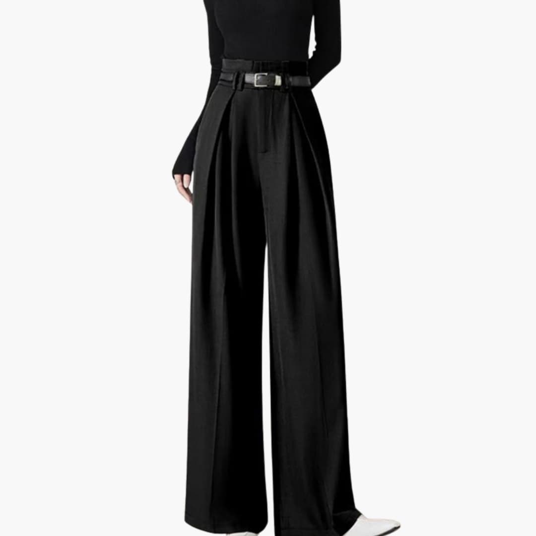 Pantalon taille haute à jambes larges pour femme