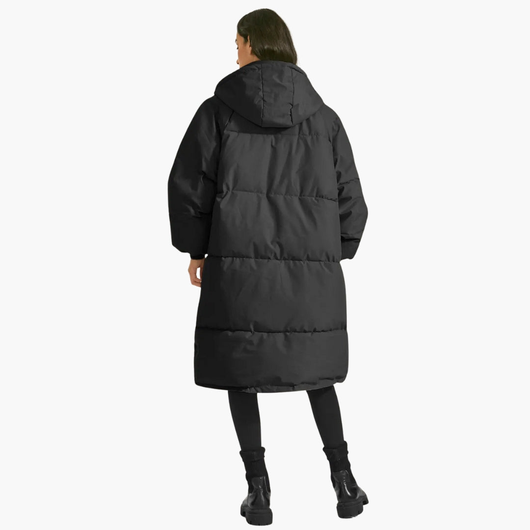 Steppparka Damen mit Kapuze und Reißverschlussverschluss