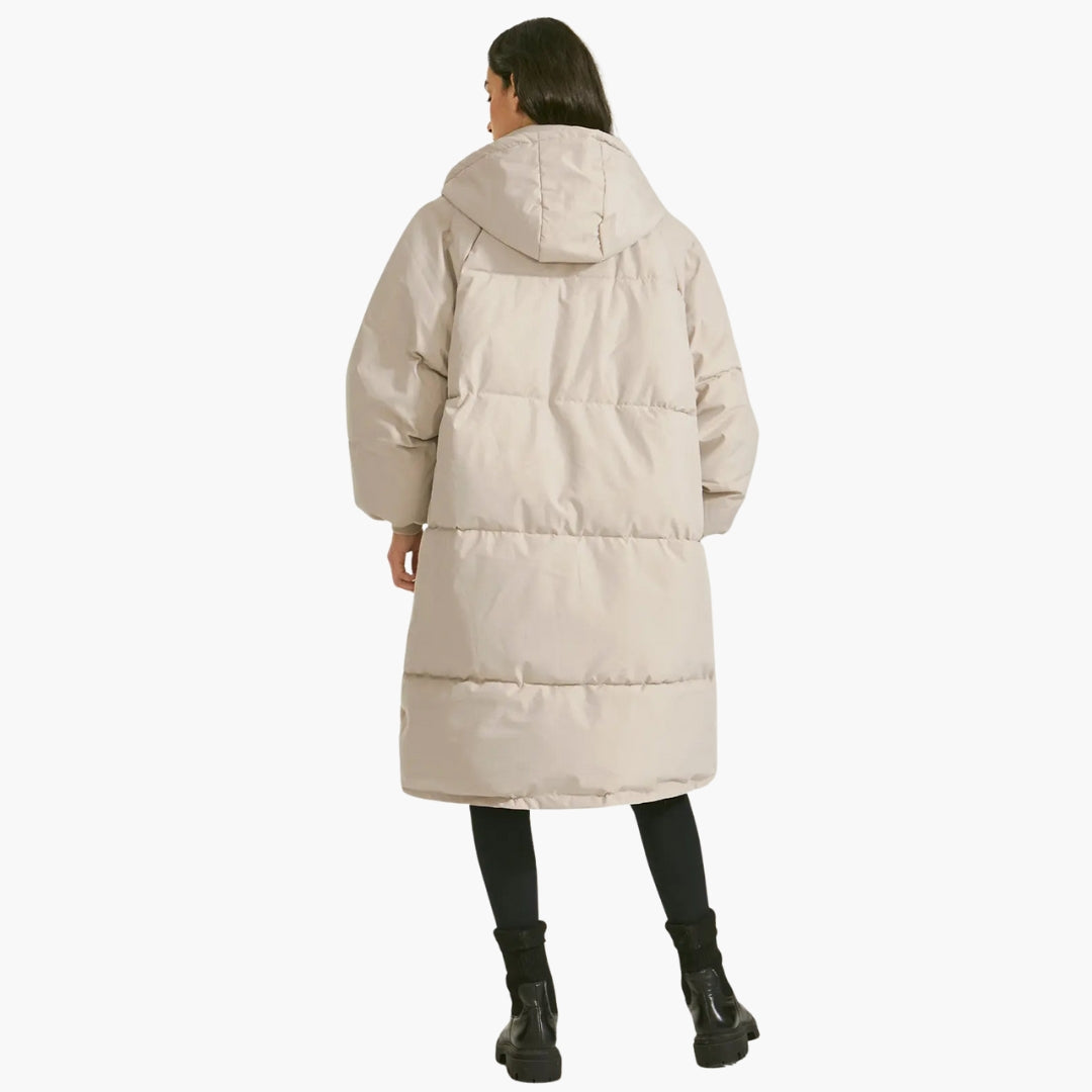 Steppparka Damen mit Kapuze und Reißverschlussverschluss