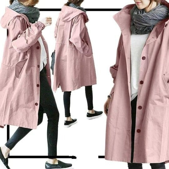Trench femme | Manteau long déperlant et coupe-vent | Coupe moderne fluide, style chic polyvalent