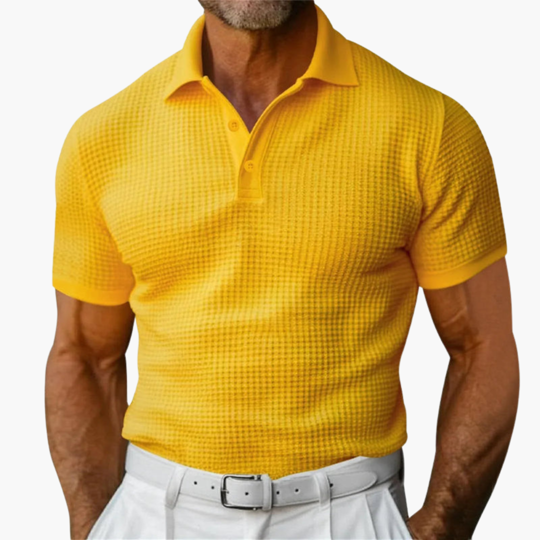 Polo à manches courtes pour homme avec col classique et patte à boutons