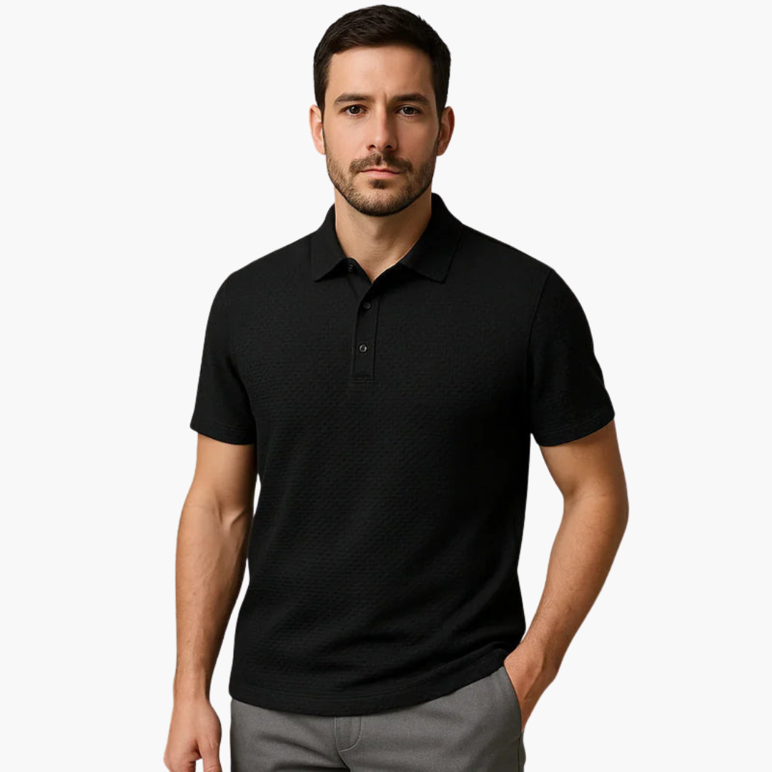 Polo à manches courtes pour homme avec col classique et patte de boutonnage