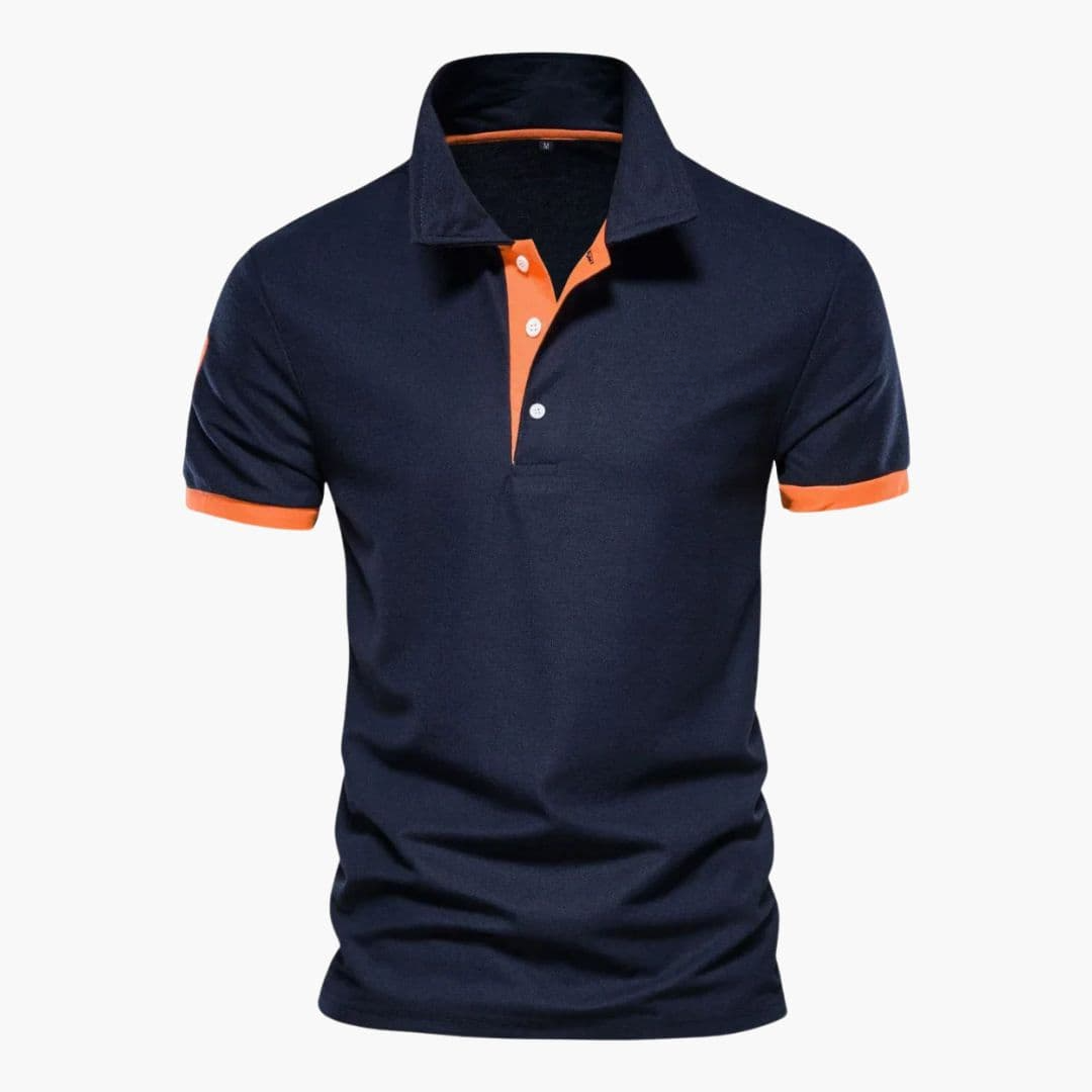 Polo homme à col contrasté et manches courtes