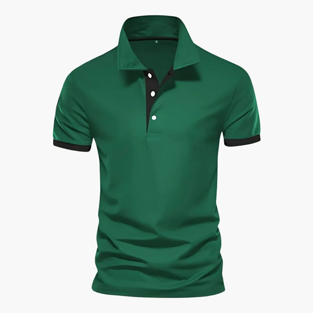 Polo homme à col contrasté et manches courtes