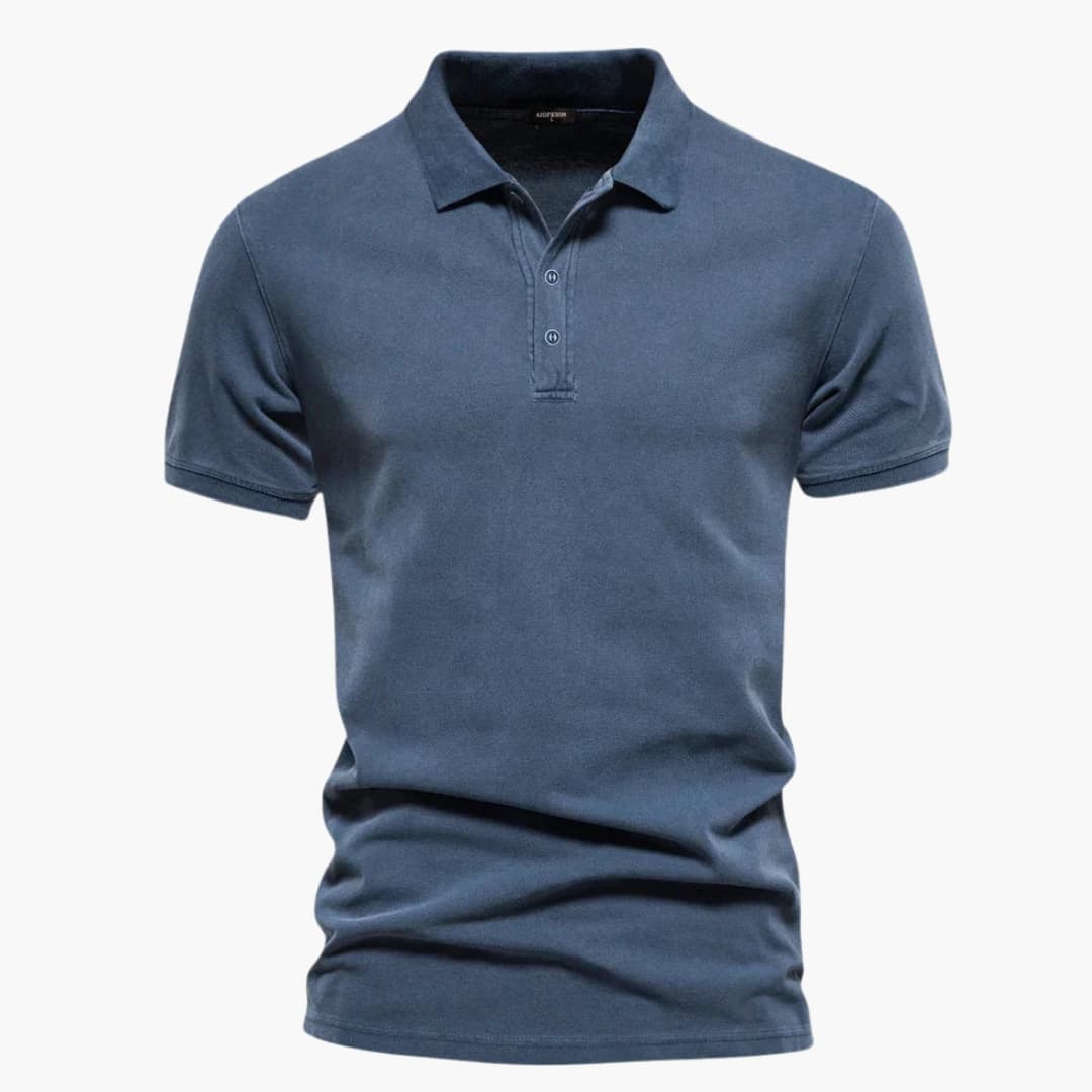 Polo homme à manches courtes avec col classique et patte boutonnée