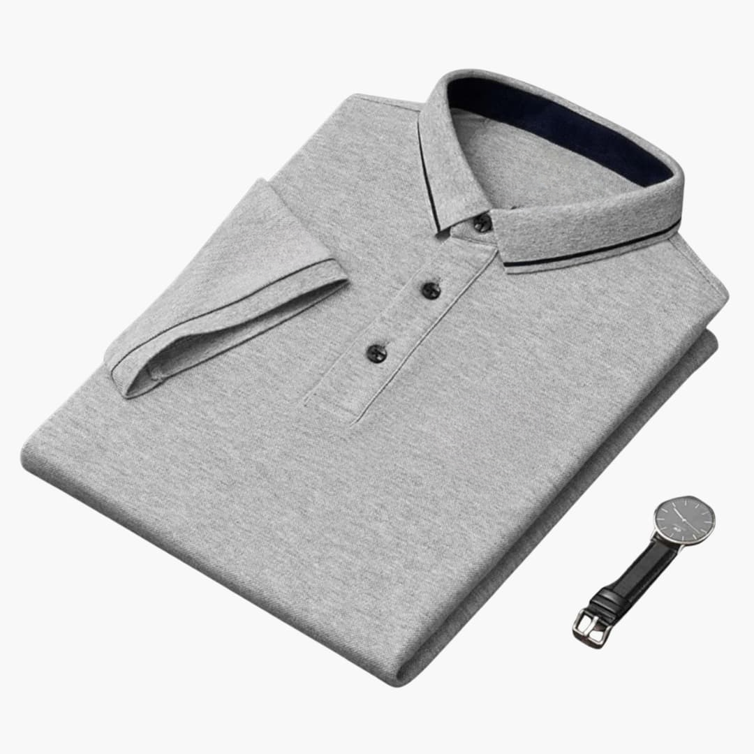Polo homme à manches courtes avec col classique et patte boutonnée