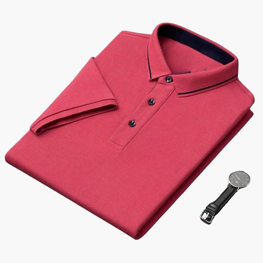Polo homme à manches courtes avec col classique et patte boutonnée