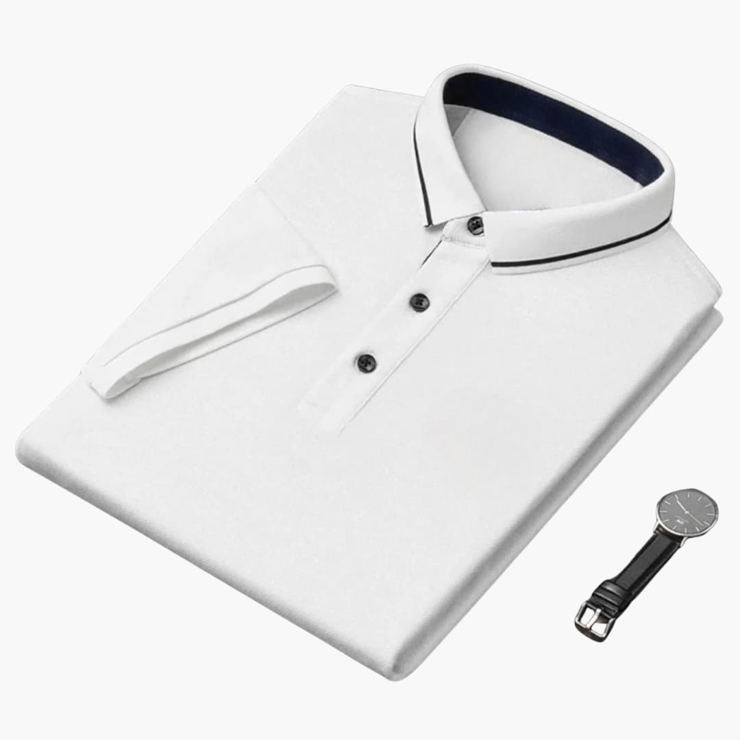Polo homme à manches courtes avec col classique et patte boutonnée