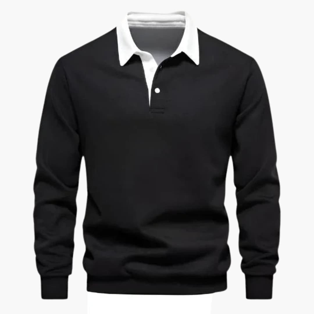 Polo homme avec col classique et manches longues