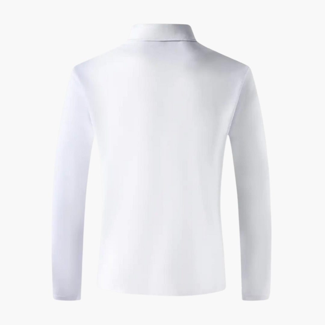 Polo homme manches longues avec patte de boutonnage
