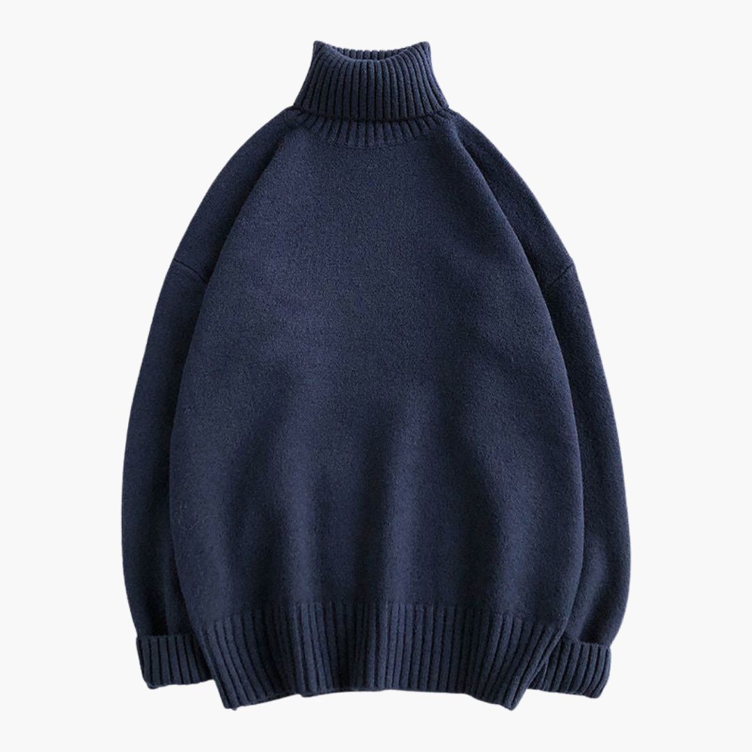 Pull Col Roulé Homme avec Col Côtelé