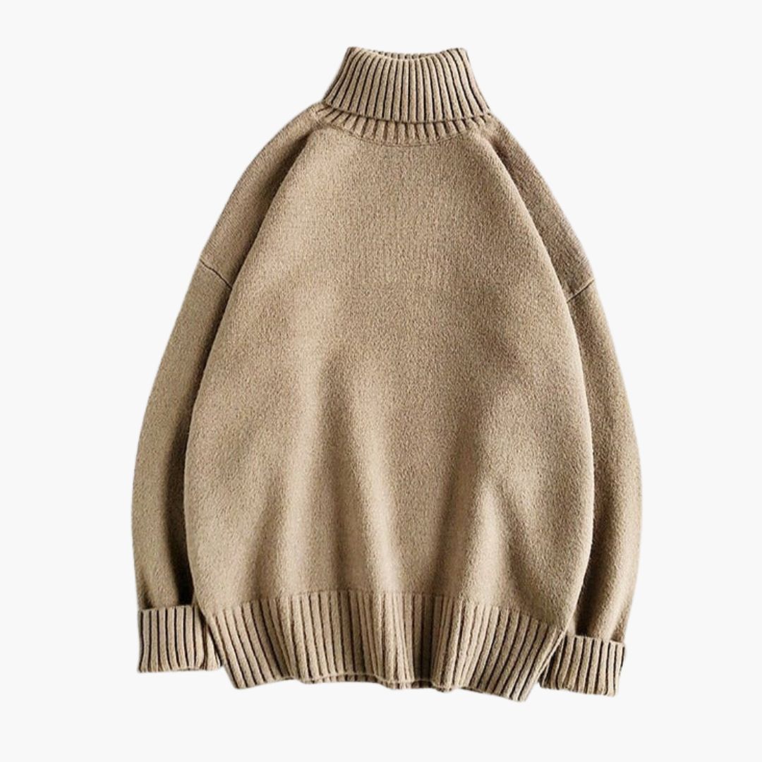 Pull Col Roulé Homme avec Col Côtelé