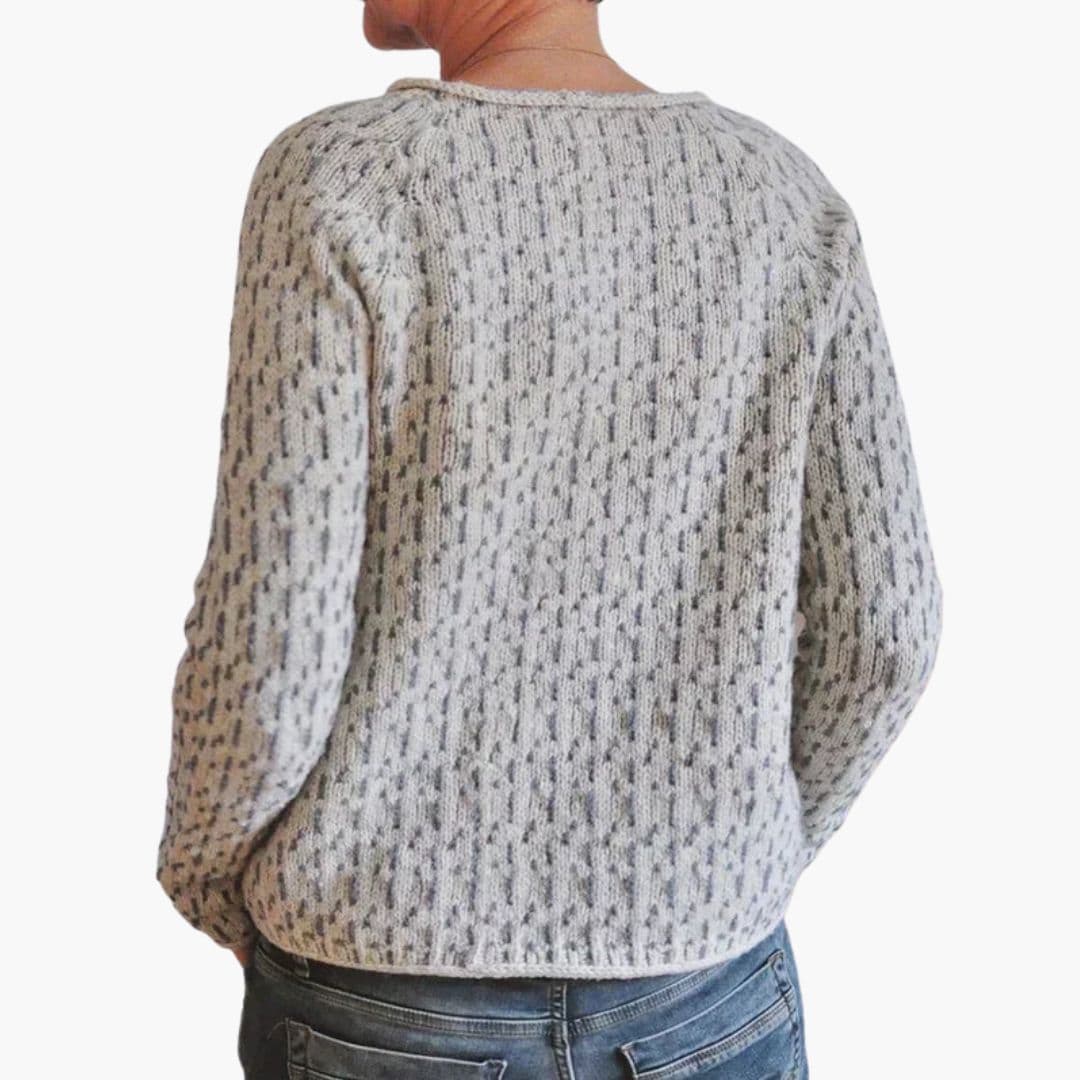 Suéter de mujer con cuello redondo y patrón texturizado