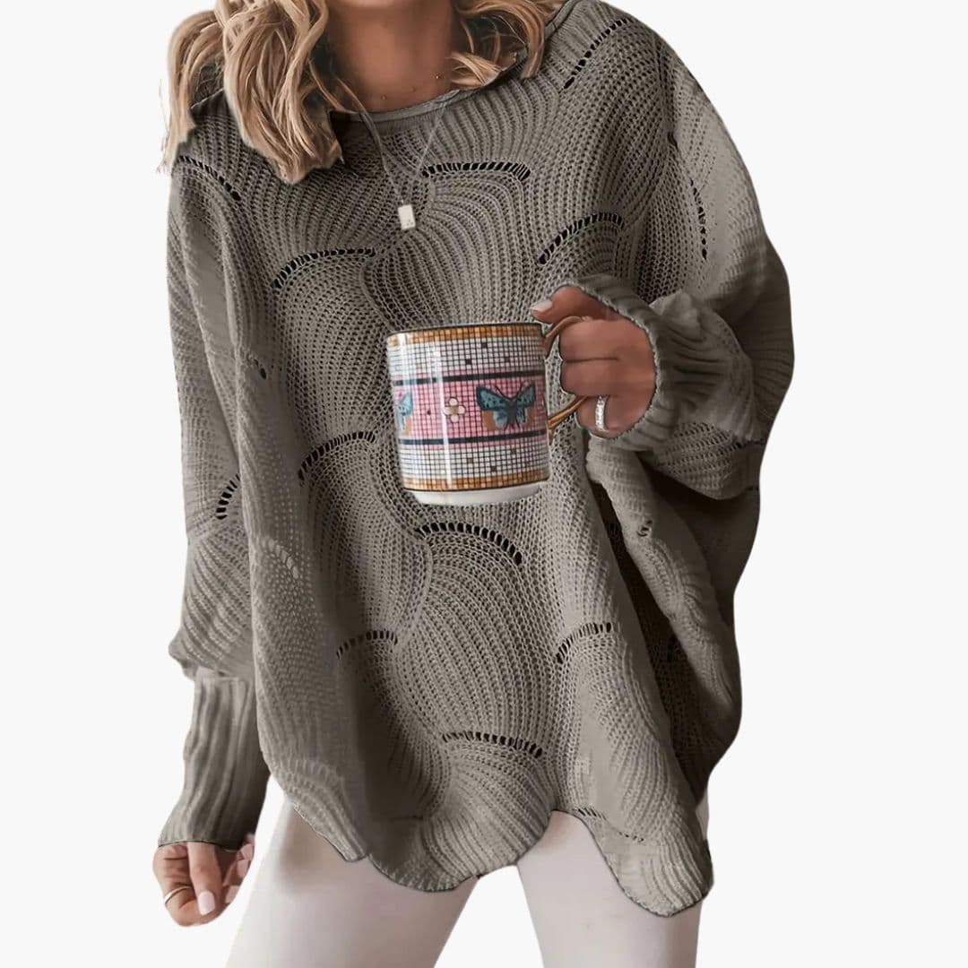 Pull Mulher Oversize Malha com Gola Redonda