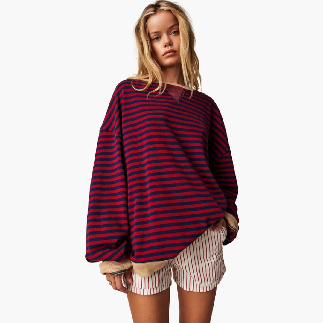 Stripete damegenser med senkede skuldre