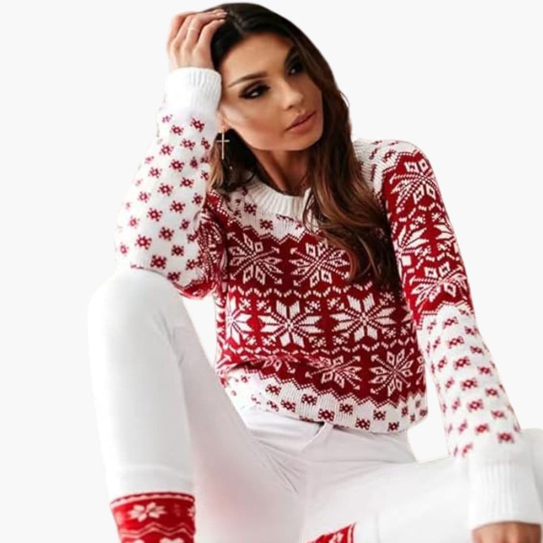 Pull Femme à Col Rond et Manches Longues