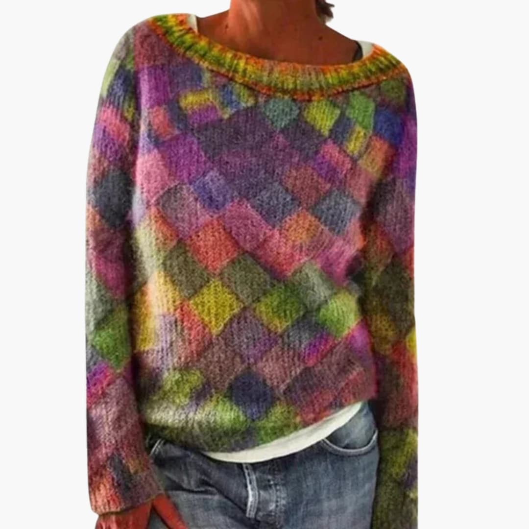 Pull Femme avec Col Rond et Manches Longues