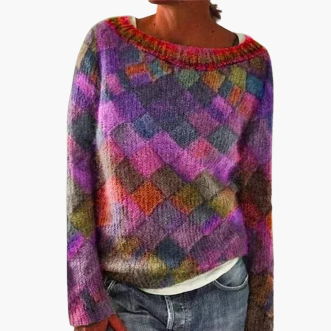 Pull Femme avec Col Rond et Manches Longues