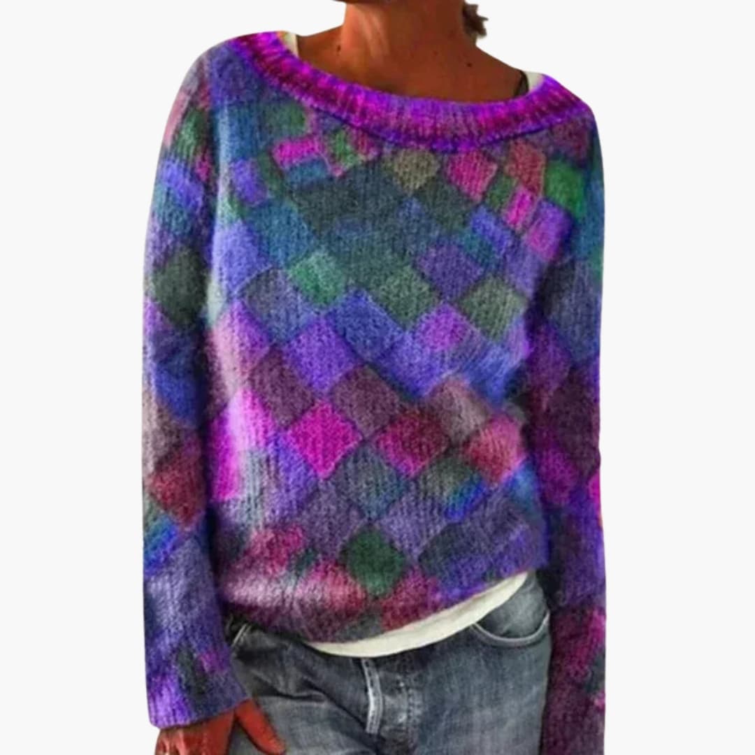 Pull Femme avec Col Rond et Manches Longues