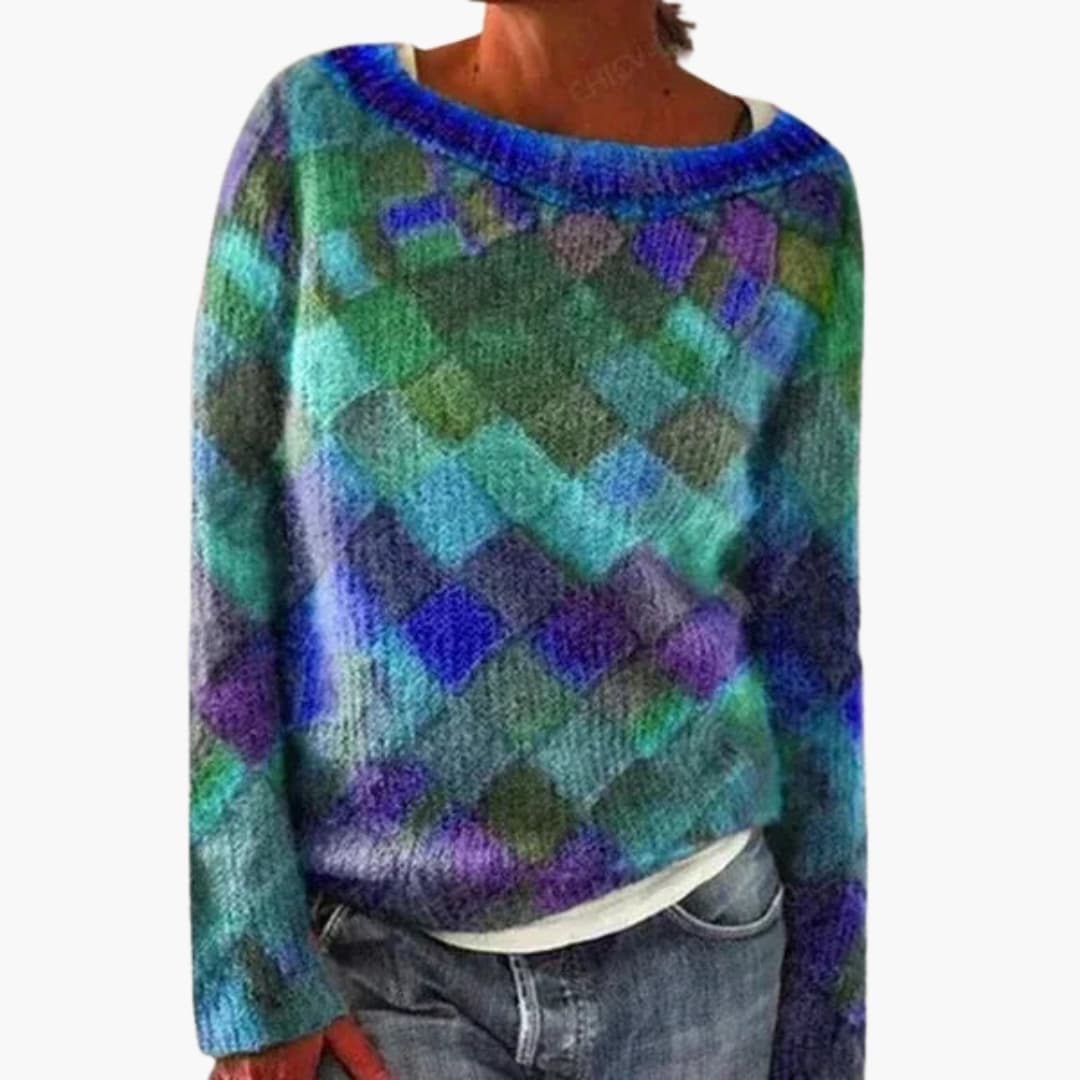 Pull Femme avec Col Rond et Manches Longues