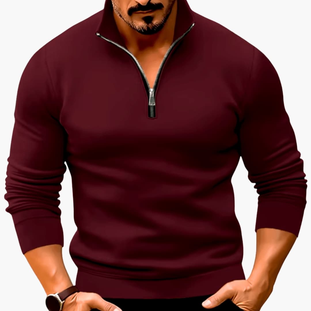 Pull Homme Classique à Demi Zip