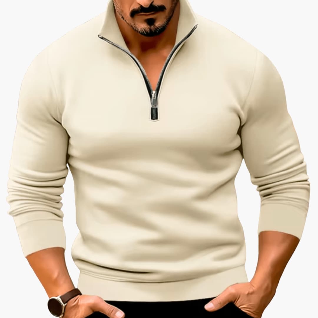 Pull Homme Classique à Demi Zip