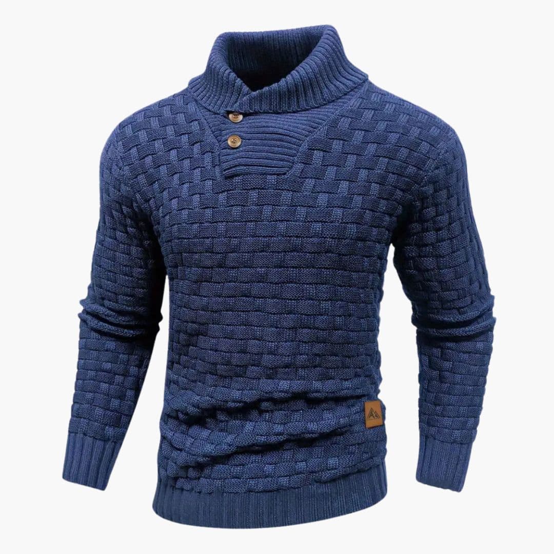 Pull Homme Col Châle Motif Tressé