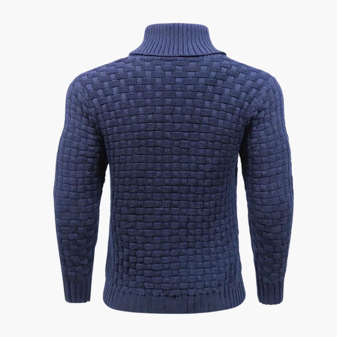 Pull Homme Col Châle Motif Tressé