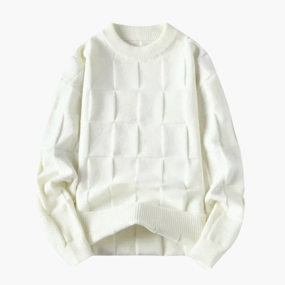 Pull Homme Col Rond avec Finitions Côtelées