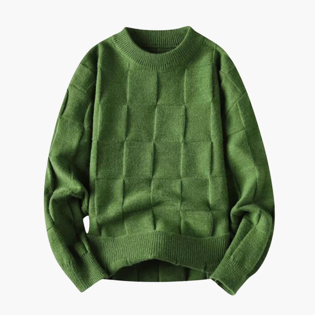 Pull Homme Col Rond avec Finitions Côtelées