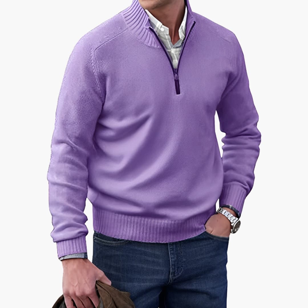 Pull Homme à Col Demi Zippé