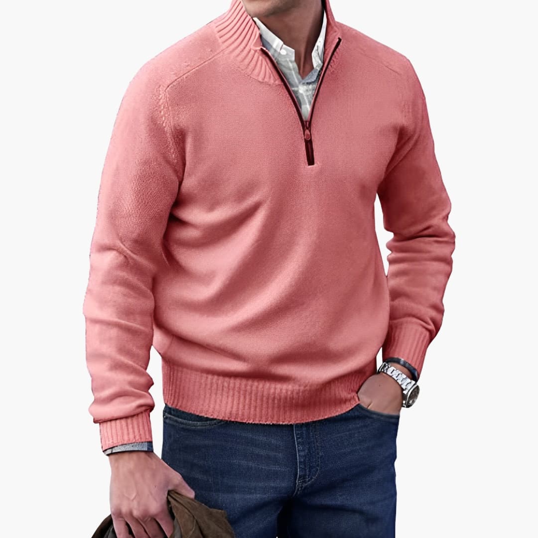 Pull Homme à Col Demi Zippé