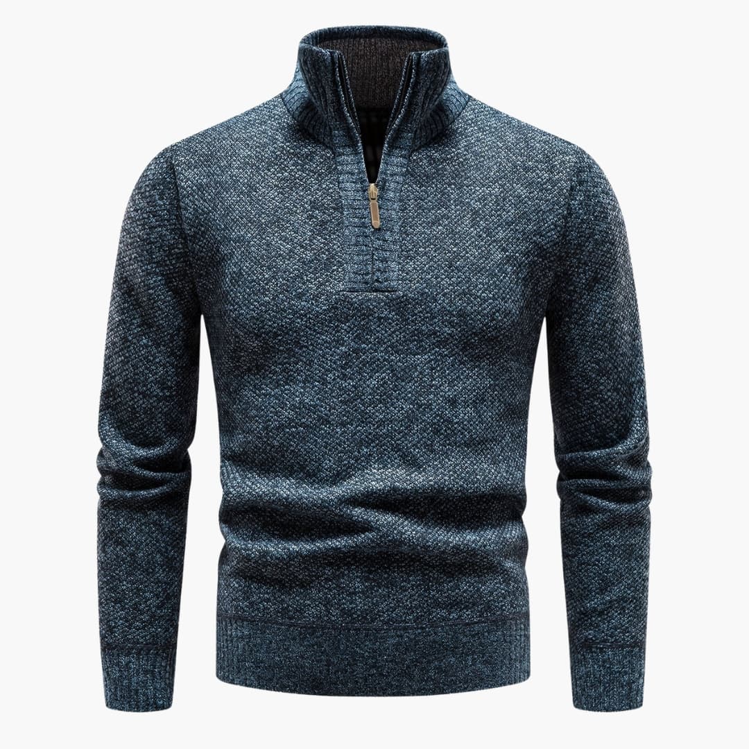 Pull Homme à Col Montant Demi Zip