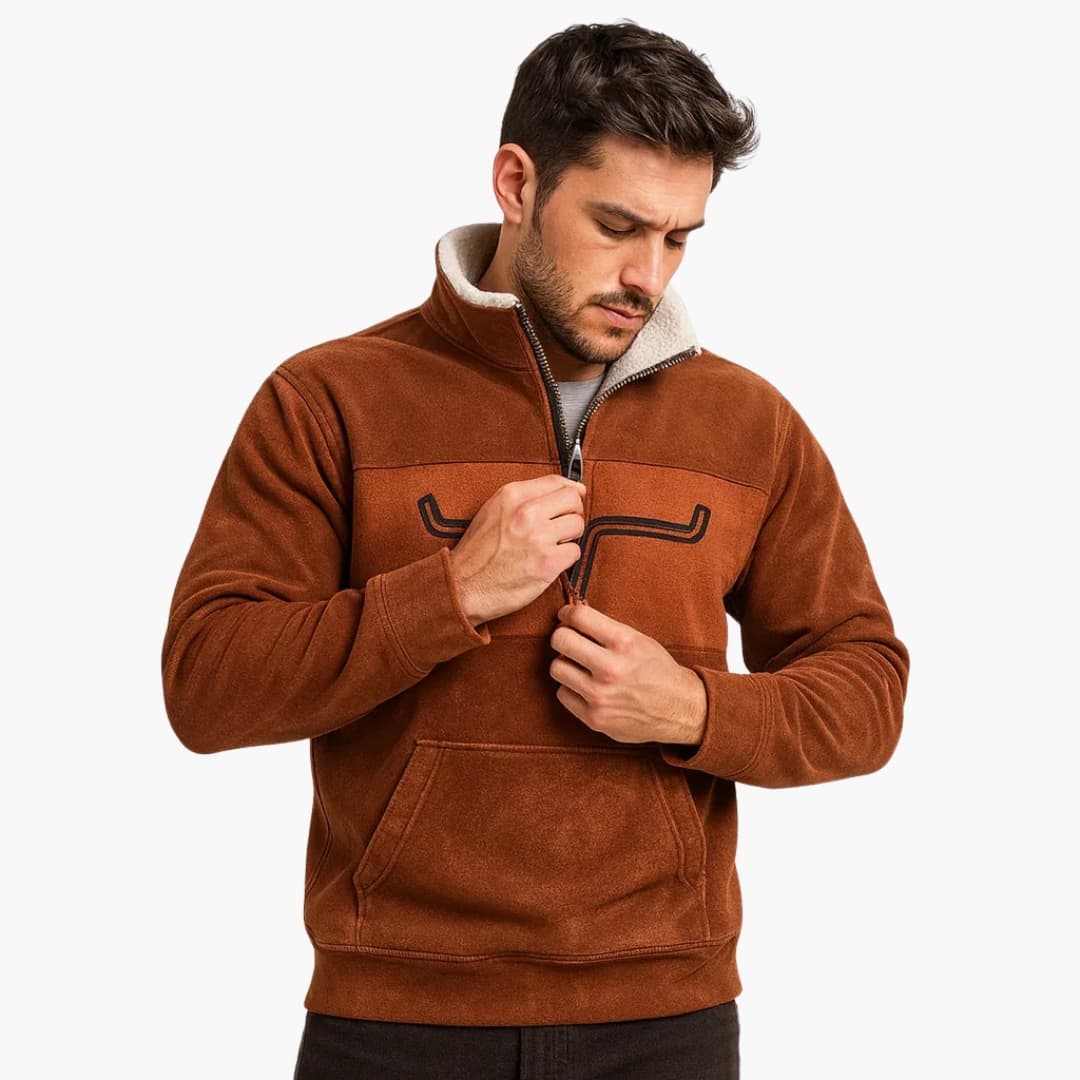 Pull Homme avec Col Montant et Demi-Zip