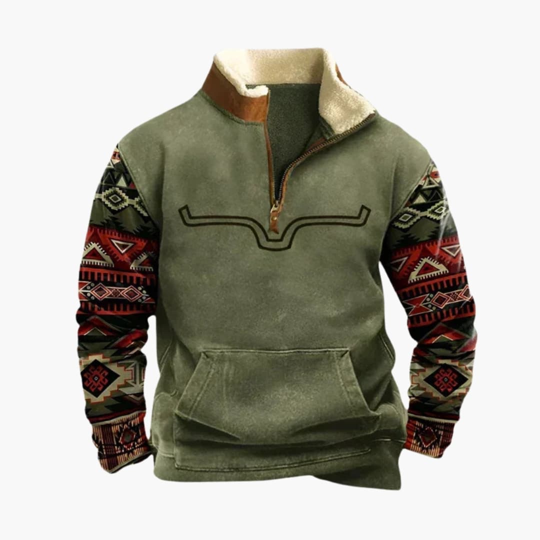 Pull Homme avec Col Montant et Demi-Zip