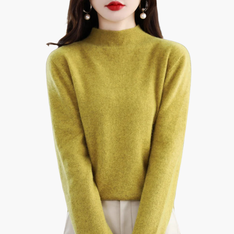 Pull à col montant à manches longues pour femme
