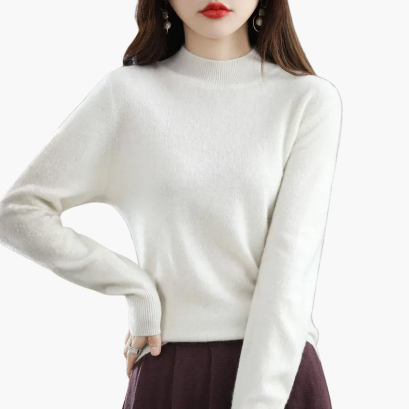 Pull à col montant à manches longues pour femme