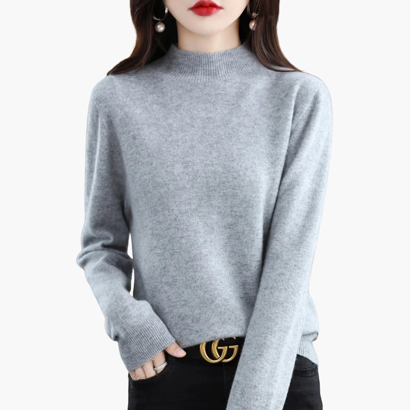 Pull à col montant à manches longues pour femme