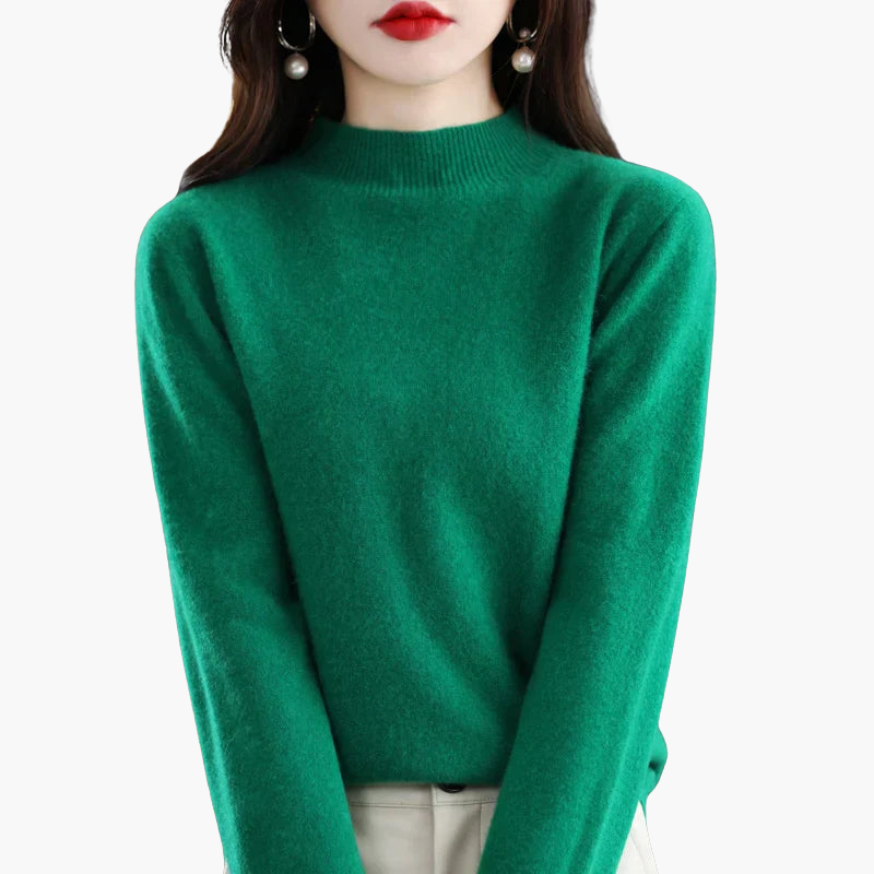 Pull à col montant à manches longues pour femme