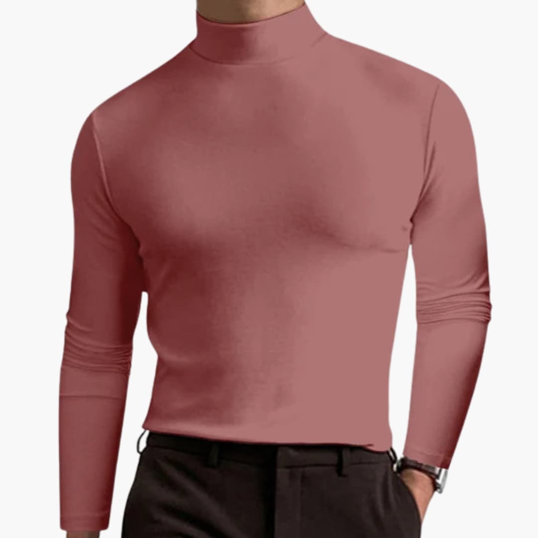 Herren Rollkragenpullover, schmal geschnitten, aus dehnbarem Strick