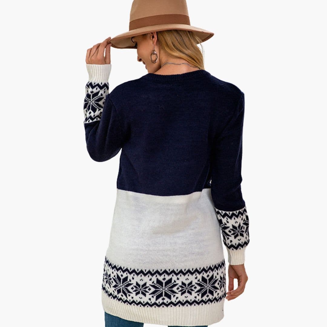 Pull de Noël Femme avec Poignets Côtelés