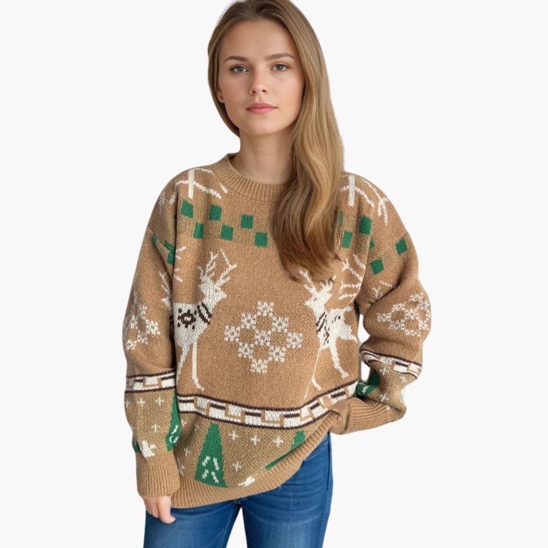 Pull de Noël femme avec motif renne